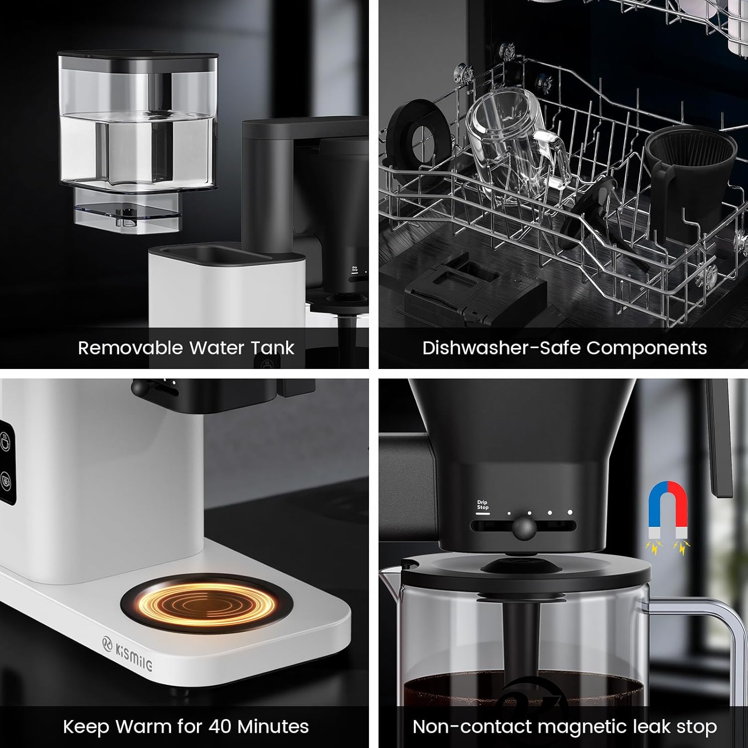 Kismile 8 Cup Drip Coffee Maker Machine 93125KCM0 - Image 32