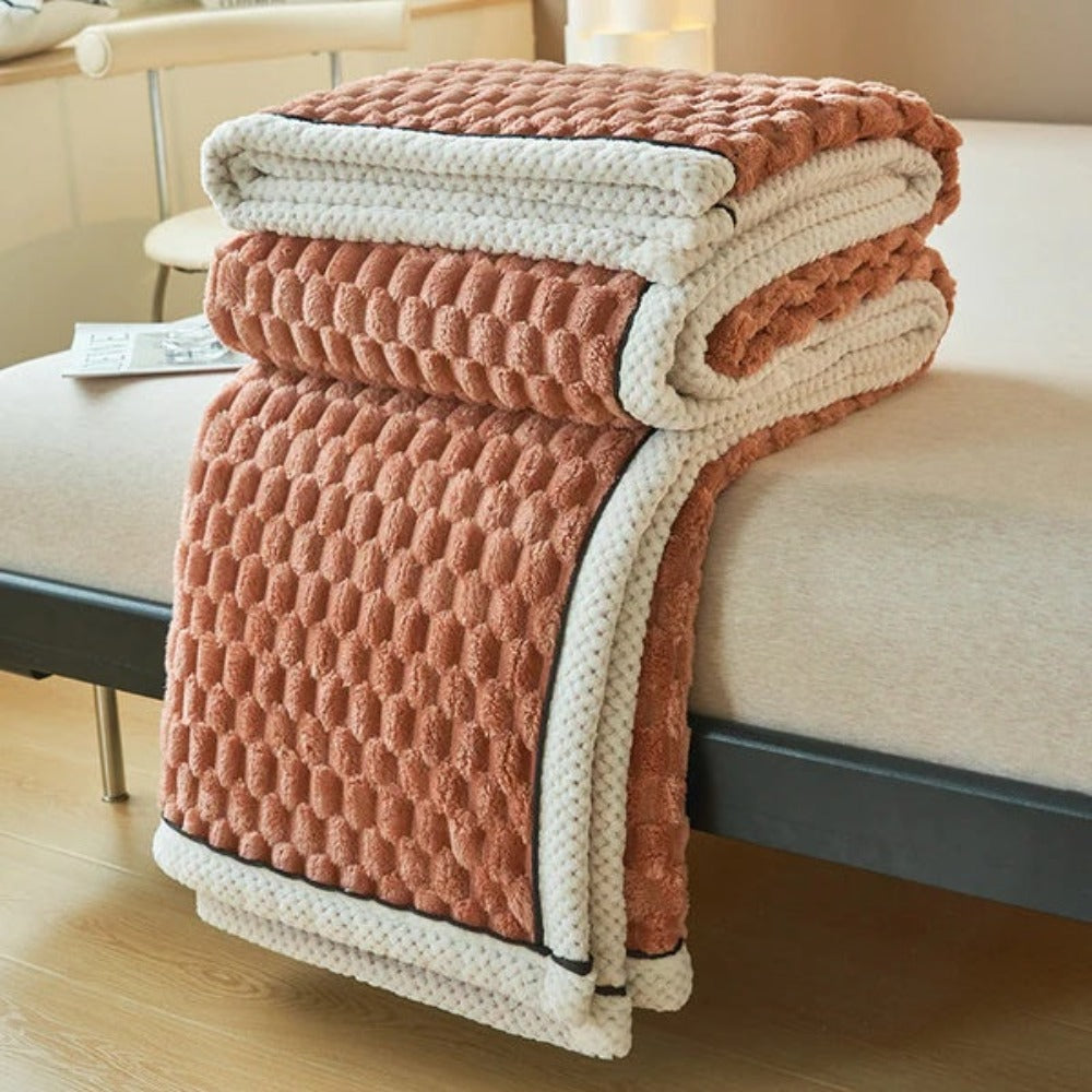 Throw Blanket Bubble-Textured Sherpa Fleece Breathable Year-Round - Image 15