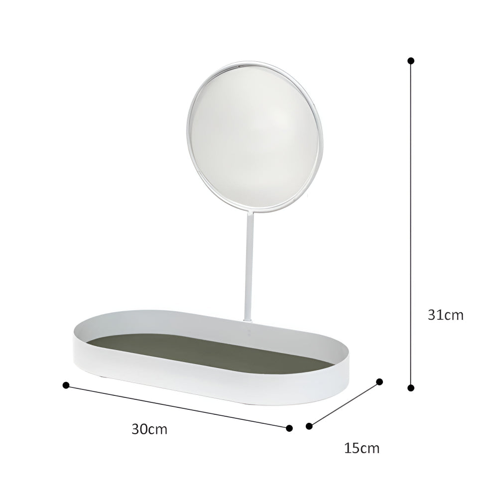 Beauty Organizer Tray Removable Mirror & Metal Base - Image 9
