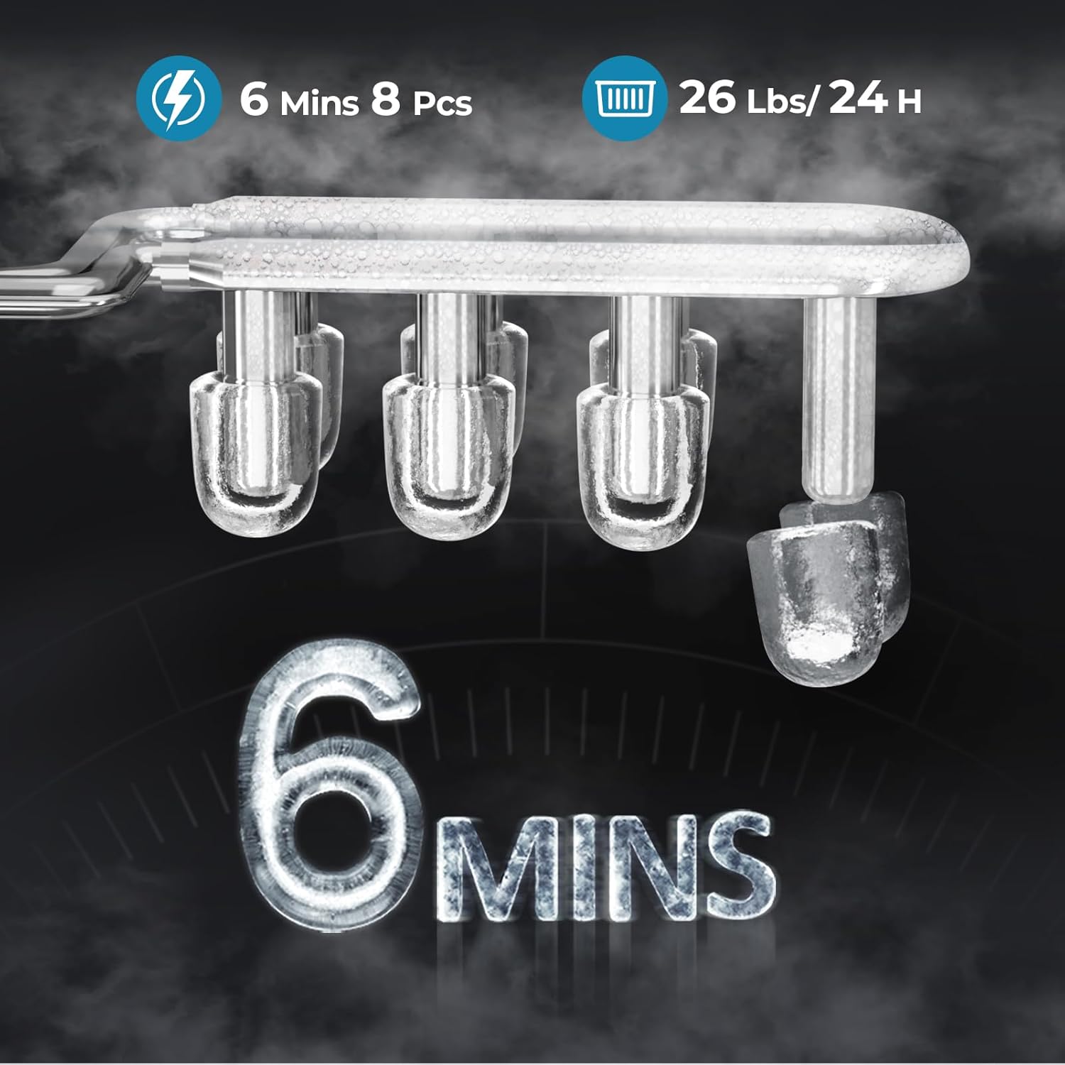 Kismile Ice Makers Countertop with Handle,8 Cubes in 6 Mins,Portable Ice Machine with Self-Cleaning for Home 58012RIM0 - Image 35