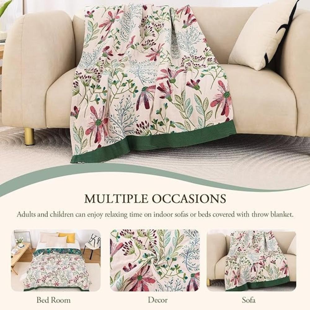 Throw Blanket Organic Cotton 4-Layer Gauze Oversized - Image 6