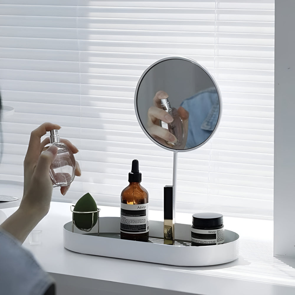 Beauty Organizer Tray Removable Mirror & Metal Base - Image 3