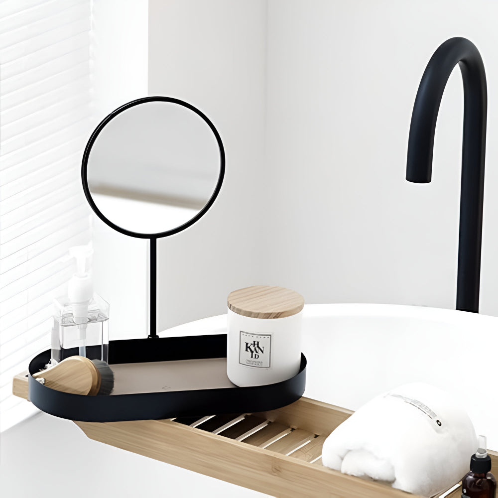 Beauty Organizer Tray Removable Mirror & Metal Base - Image 4