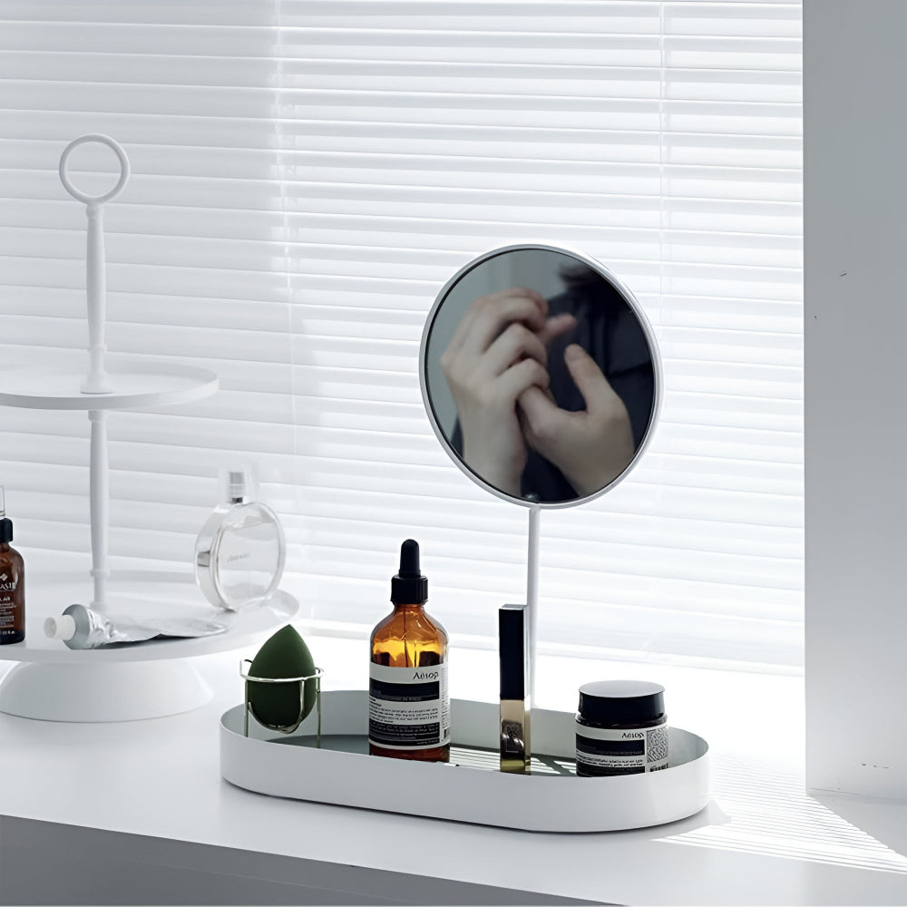 Beauty Organizer Tray Removable Mirror & Metal Base - Image 5