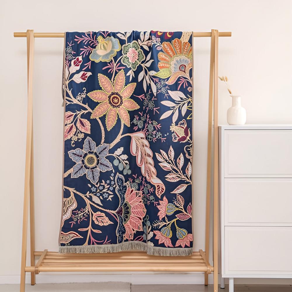 Bath Towel 100% Cotton Reversible Floral Print - Image 5
