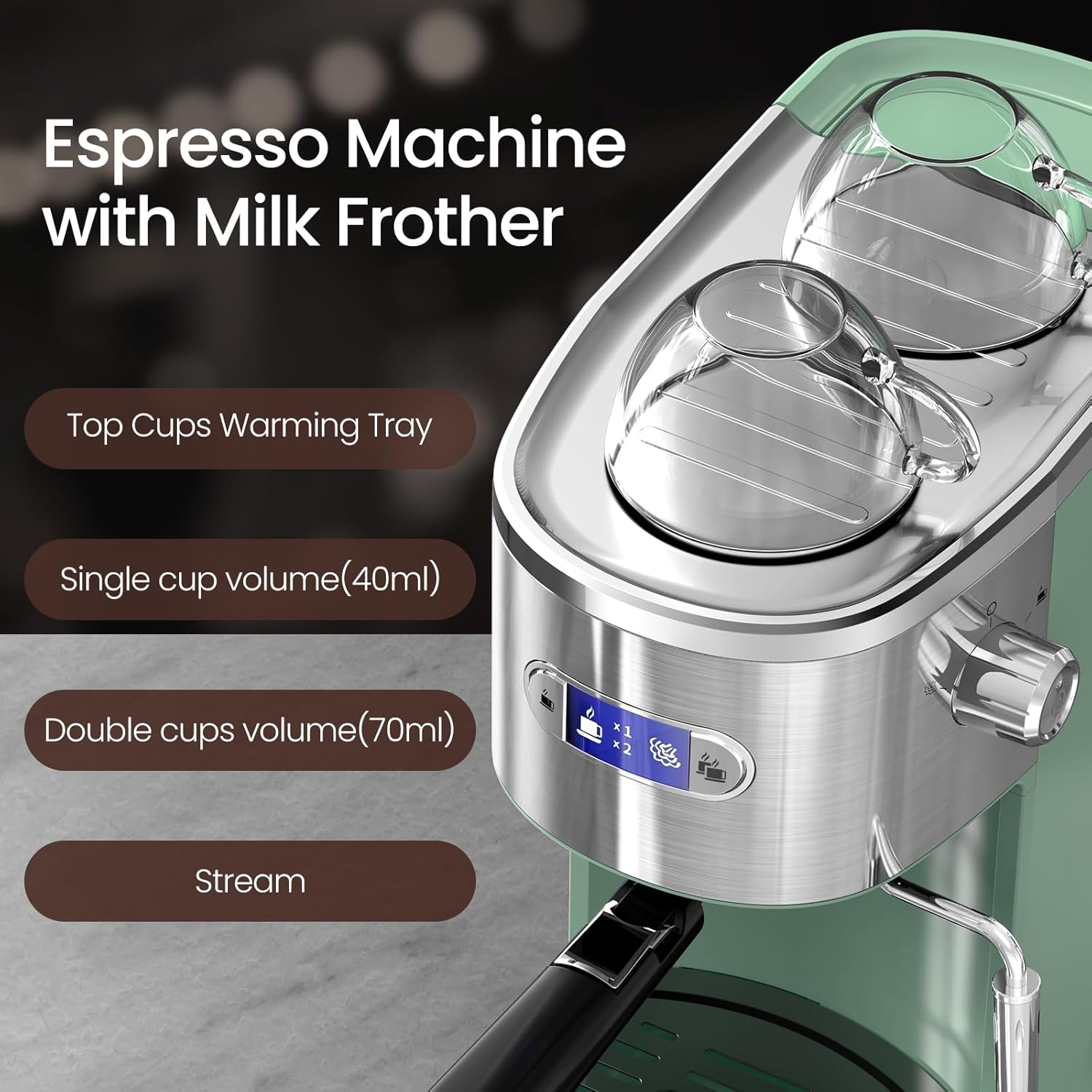 2 in 1 Espresso Machines Support Capsule Coffee Automatic Cappuccino Coffee Maker CM8054 - Image 11