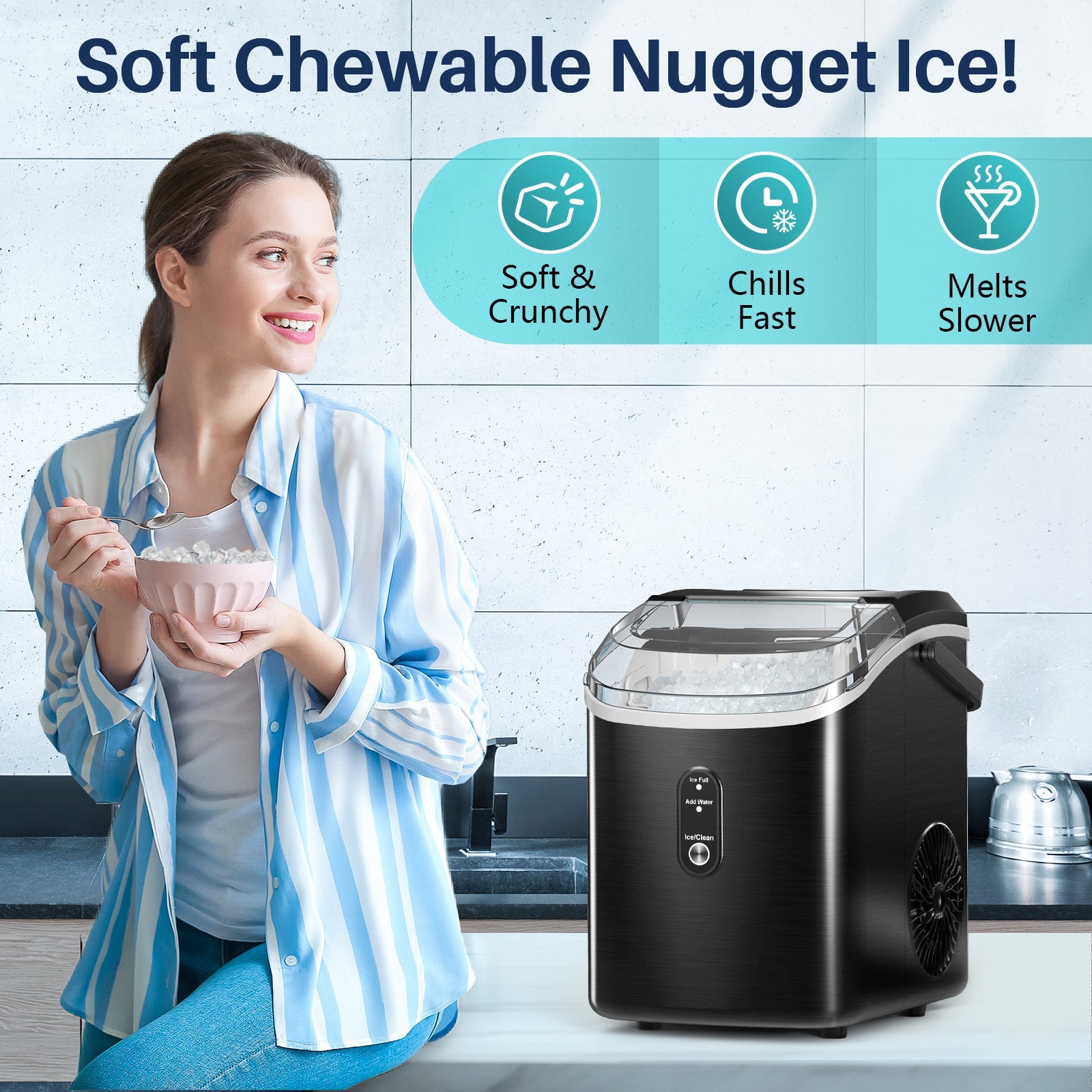Nugget Pebble Ice Maker Countertop Z5815NH - Image 2