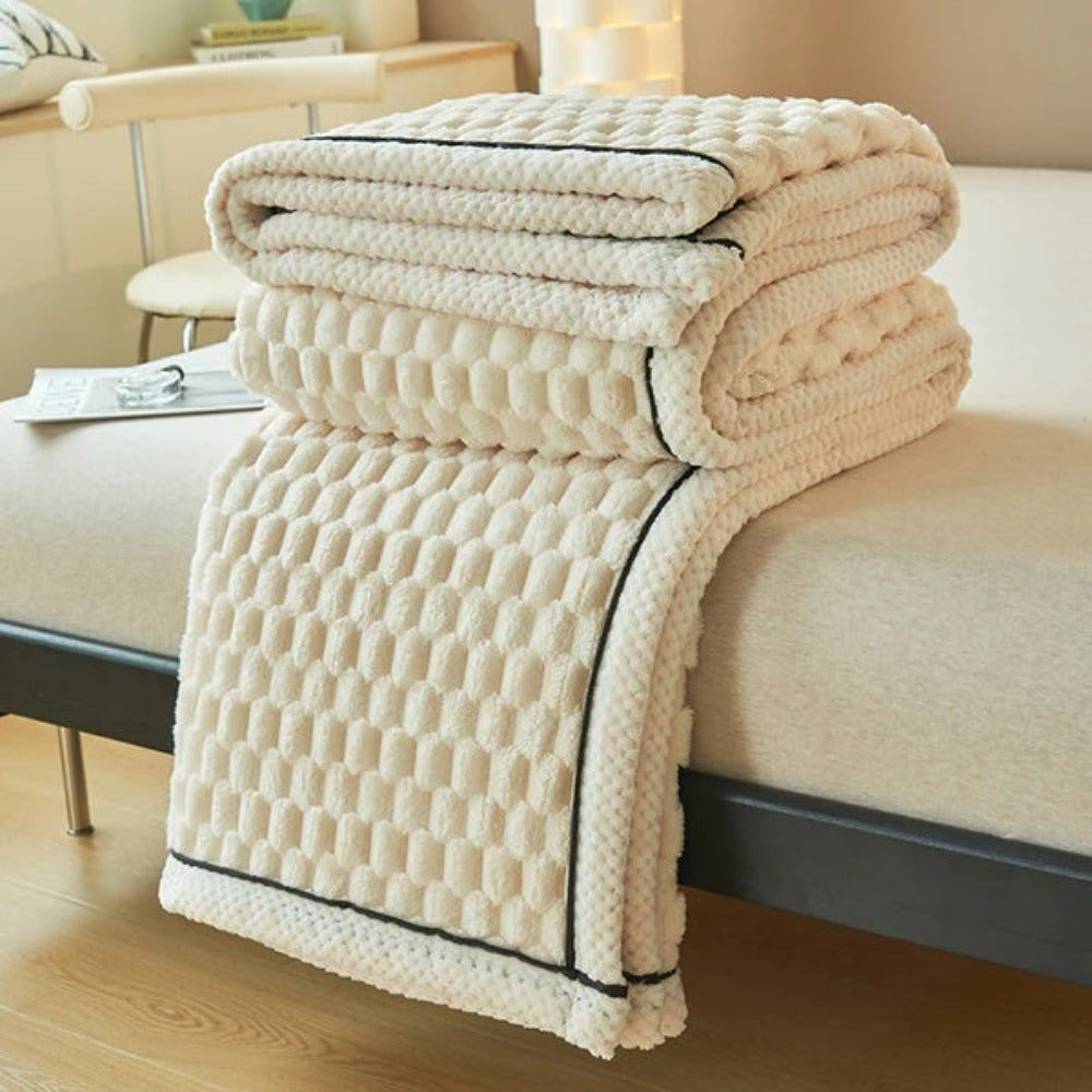 Throw Blanket Bubble-Textured Sherpa Fleece Breathable Year-Round - Image 10