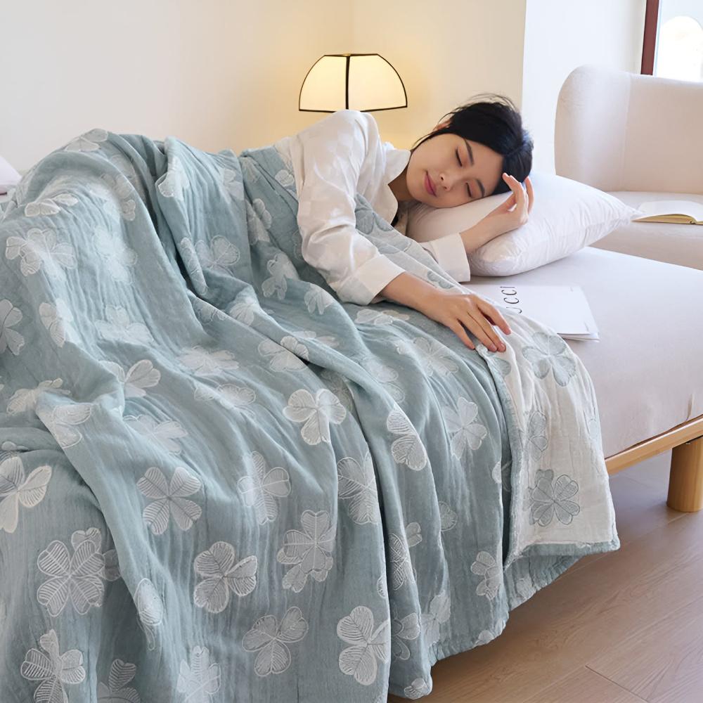 Cotton Blanket Organic Three-Layer Lightweight & Breathable - Image 5