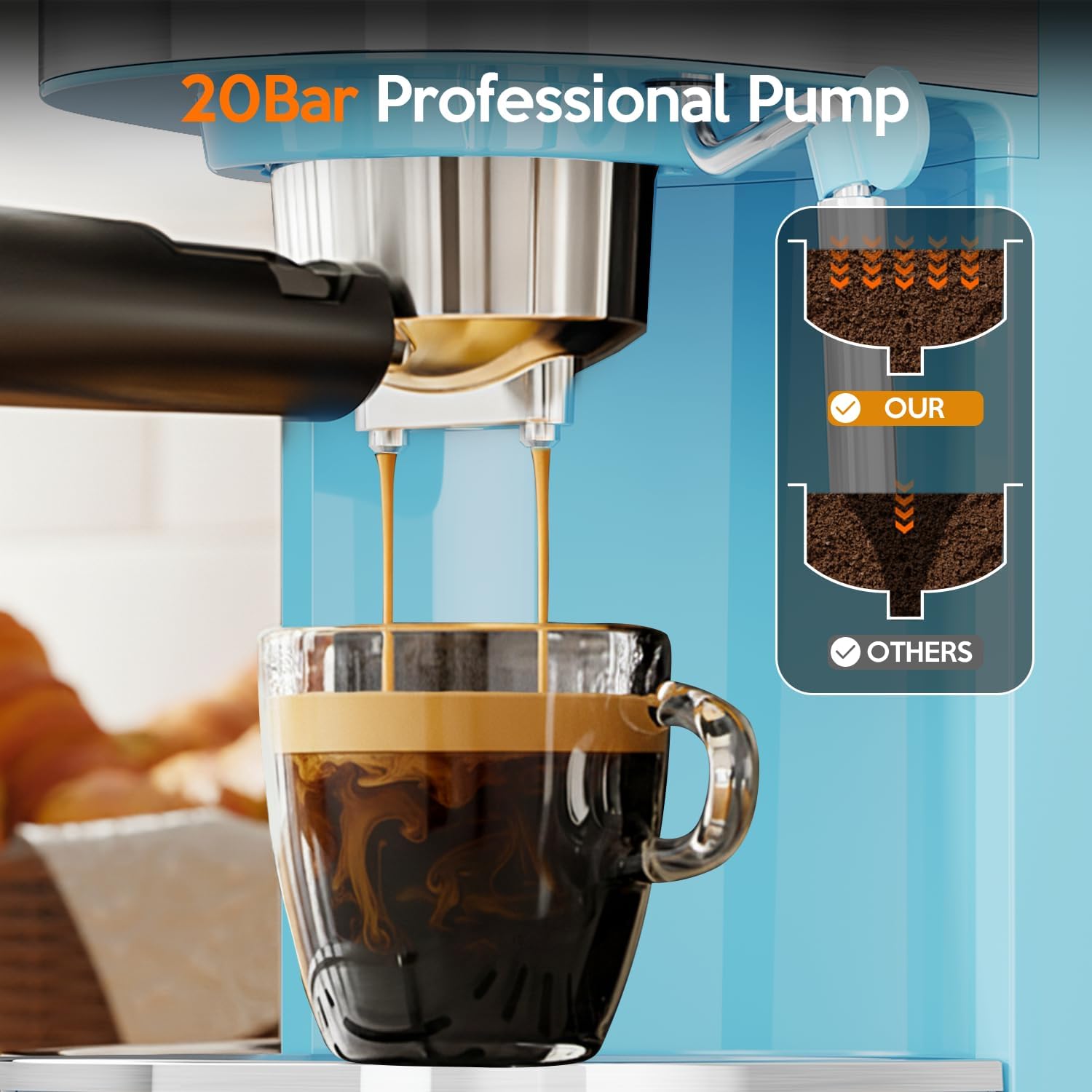 2 in 1 Espresso Machines Support Capsule Coffee Automatic Cappuccino Coffee Maker CM8054 - Image 20
