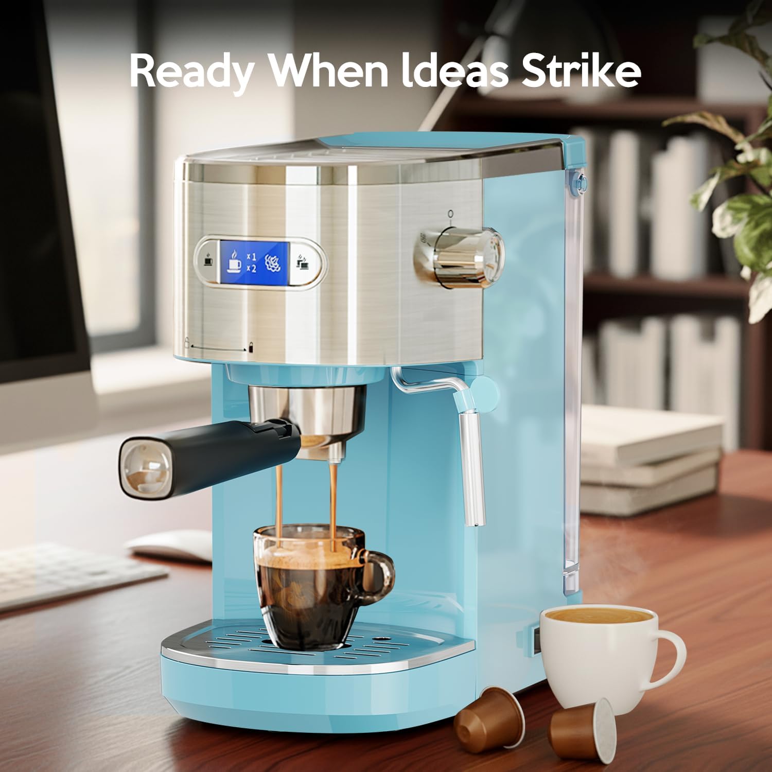2 in 1 Espresso Machines Support Capsule Coffee Automatic Cappuccino Coffee Maker CM8054 - Image 22