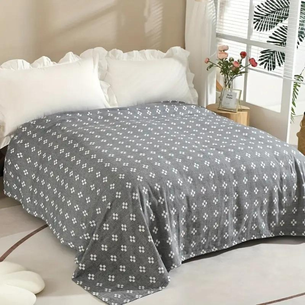 Throw Blanket Three Layer Cotton Gauze Diamond Dot - Image 5