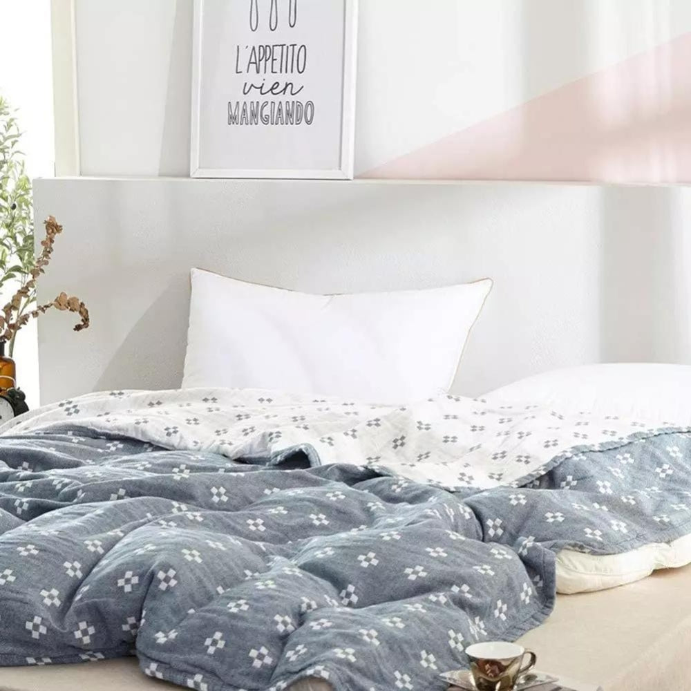 Throw Blanket Three Layer Cotton Gauze Diamond Dot - Image 6