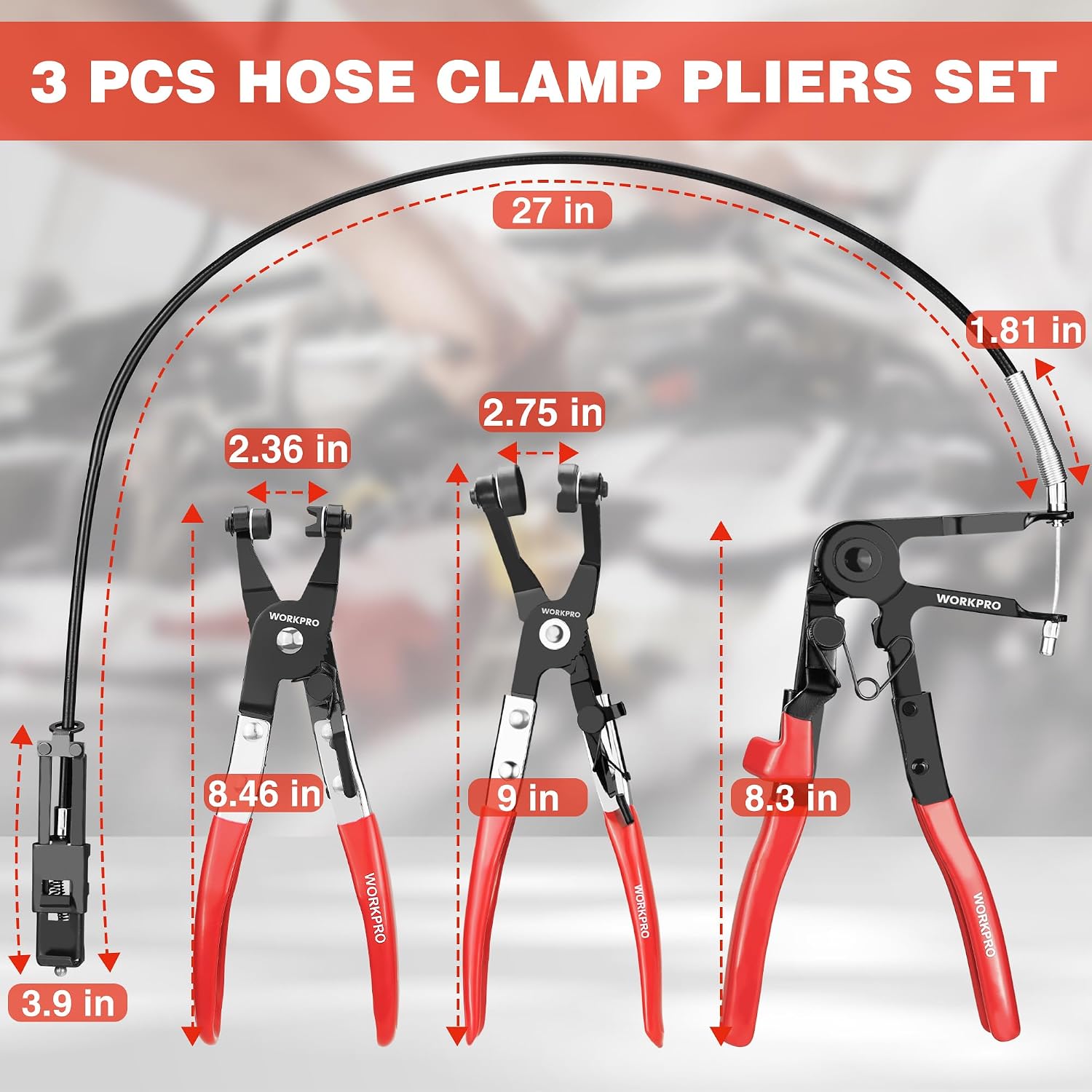 WORKPRO 3-Piece Hose Clamp Pliers Set - Image 2