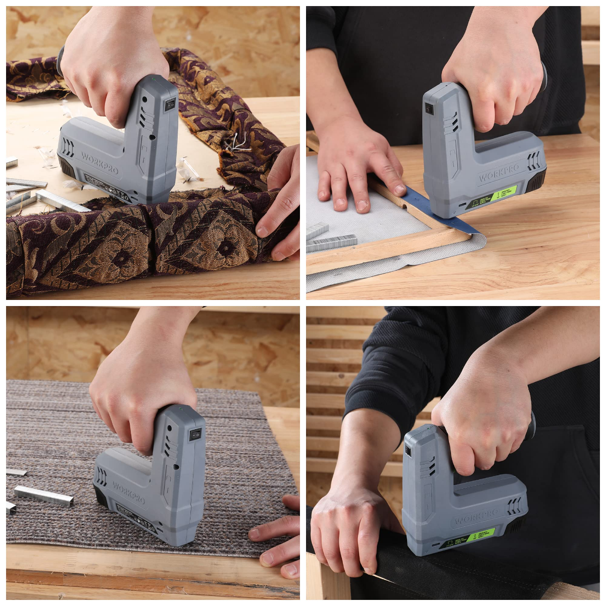 WORKPRO 3.6V 2.0Ah Battery Powered Electric Cordless 2-in-1 Staple and Nail Gun, Grey - Image 7