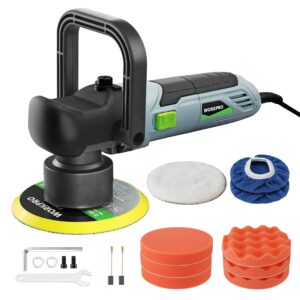 WORKPRO Car Buffer Polisher Kit, 6 Inch 6400RPM Dual Action With 6 Variable Speeds, 7A Orbital for Car Detailing, Waxing, Scratch Removing
