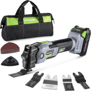 WORKPRO 20V Oscillating Tool Kit, Cordless and Brushless 19,000 RPM Orbiting Multi Tool with 6 Variable Speeds, 3.6&deg;Oscillation Angle, 21pcs Saw Accessories, 1 Rechargeable Battery and Carrying Bag