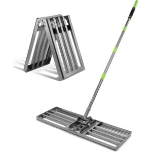 WORKPRO Lawn Leveling Rake, 30&rdquo; x 10&rdquo; Rake with 6FT Adjustable Handle | Heavy Duty Leveling Rake with Premium Stainless Steel & No-Slip Grip for Garden, Backyard, Golf Course, Farm, Pasture