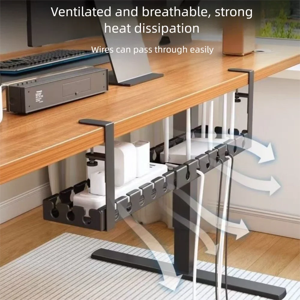 Adjustable Cable Organizer Tray for Under-Desk Use - Image 3