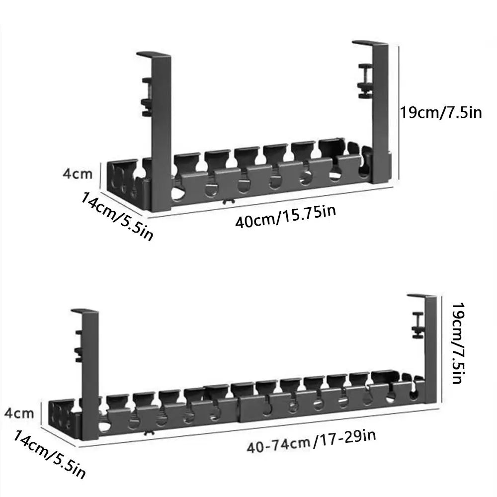 Adjustable Cable Organizer Tray for Under-Desk Use - Image 6